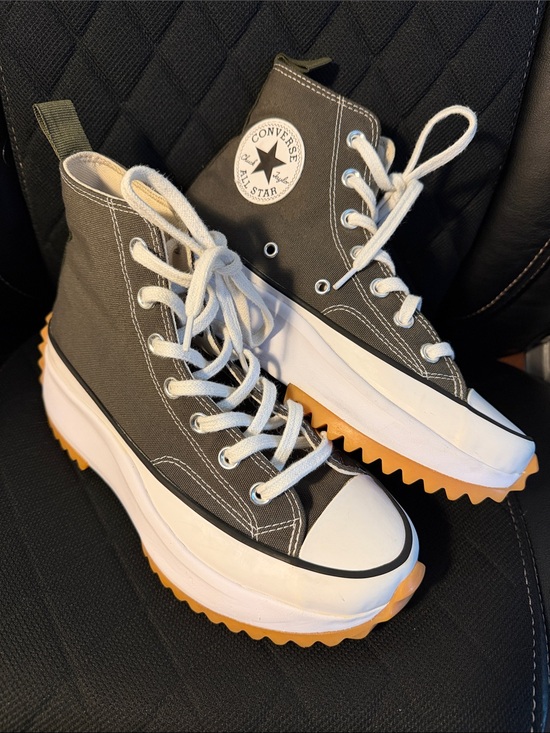 Converse Shoes - Converse Run Star Hike High Top Platform Sneaker in Olive & White w/ Gum Sole